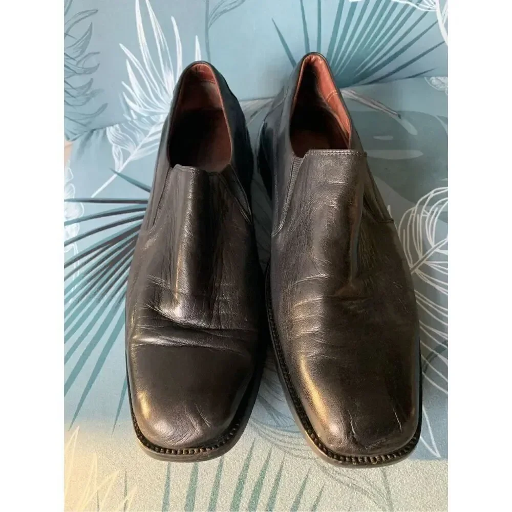 Johnston & Murphy LOAFER Black Leather Slip On Dress Shoes mens 13 M